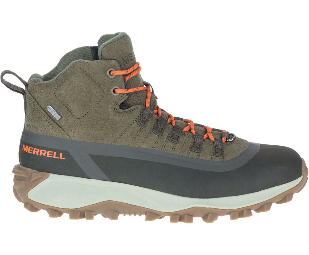 Merrell Boots Olive - Thermo Snowdrift Mid Shell Waterproof - Mens 62NBCFXLD